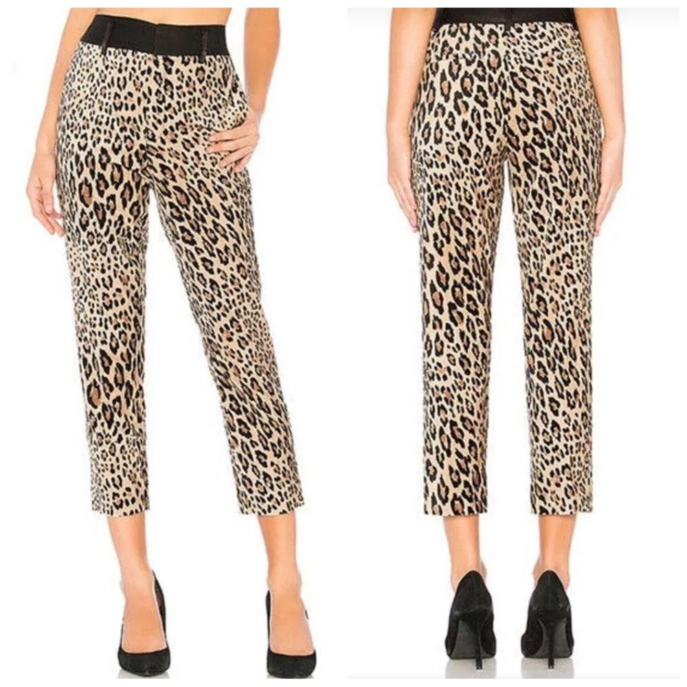 •FRAME• Cheetah Tux Velvet Cropped Pant in Camel Multi Size 2‎